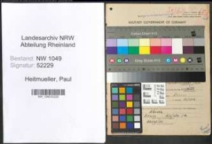 Entnazifizierung Paul Heitmueller , geb. 22.04.1903 (Saenger)