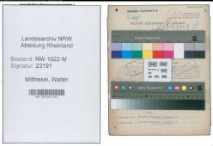 Entnazifizierung Walter Mitfessel , geb. 27.01.1906 (Faerber)