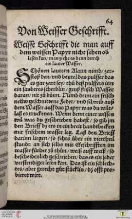 Von Weisser Geschrifft