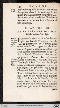 Chapitre LIII: de la bataille des Dardanelles donnée l'an 1656