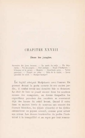 Chapitre XXVIII. Dans les jungles