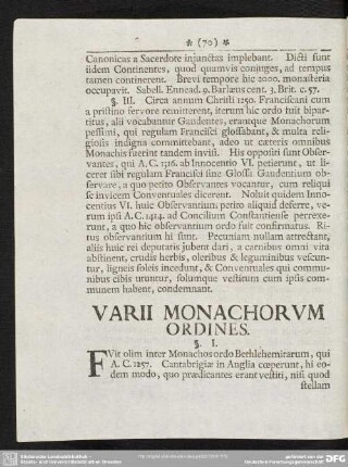 Varii Monachorum Ordines