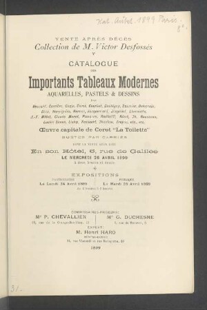Tableaux modernes, aquarelles, pastels et dessins : 26.4.