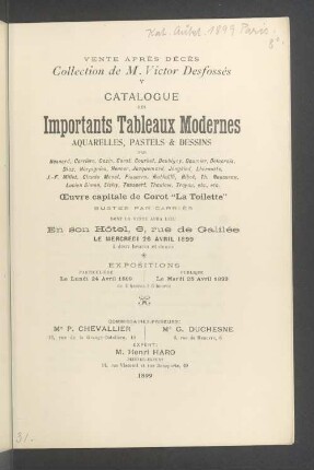 Tableaux modernes, aquarelles, pastels et dessins : 26.4.