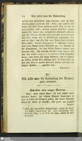 XV. Also sollte man die Einimpfung der Blattern ganz verbieten
