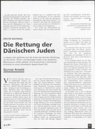 Zweiter Weltkrieg: Die Rettung der Dänischen Juden