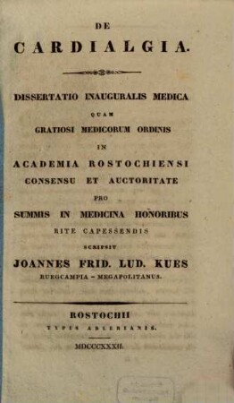 De cardialgia : Diss. inaug. med.