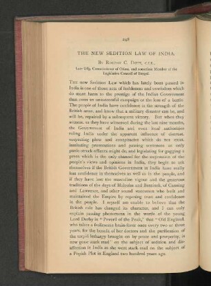 The New Sedition Law of India.