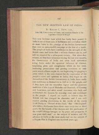 The New Sedition Law of India.