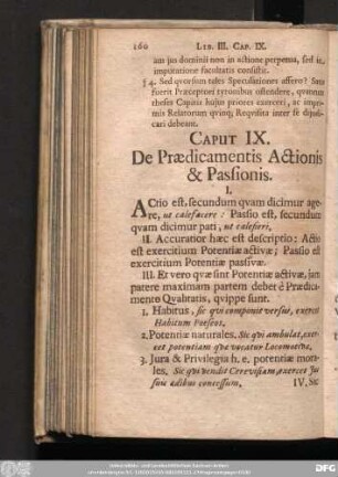 Caput IX. De Praedicamentis Actionis & Passionis.
