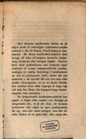 Om tarmens perforation