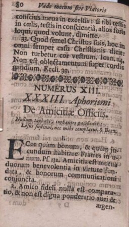 Numerus XIII. XXXIII. Aphorismi De Amicitiae Officiis.