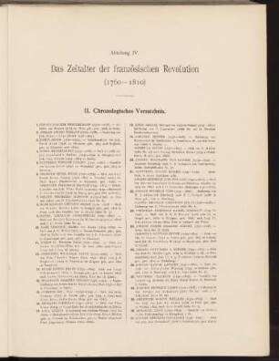 II. Chronologisches Verzeichnis.