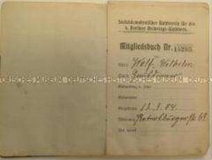 Mitgliedsbuch der Sozialdemokratischen Partei Deutschlands für Wilhelm Wolf; Berlin, 12. Sept. 1904