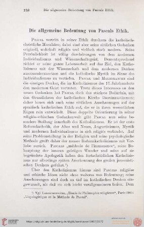 Die allgemeine Bedeutung von Pascals Ethik