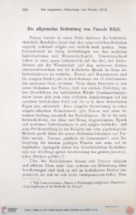 Die allgemeine Bedeutung von Pascals Ethik