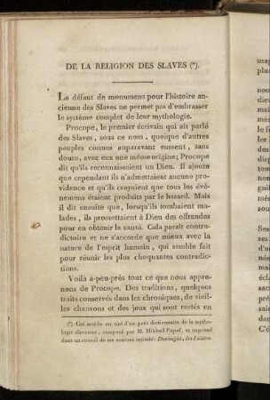 De la religion des Slaves