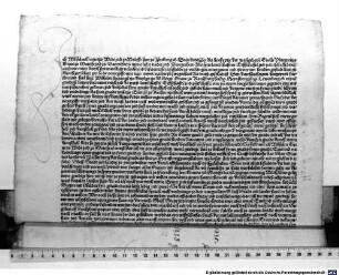Urkunde über die Abtretung von Wassenberg an Herzog Wilhelm von Jülich. 1494.06.24.