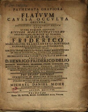 Pathemata graviora a flatuum caussa occulta oriunda : diss. inaug. med.