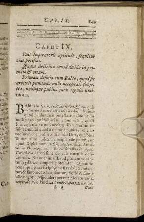 Caput IX. Fuit Imperatoris aptitudo, sequitur eius potestas.