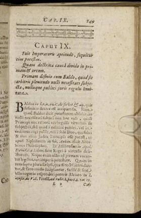 Caput IX. Fuit Imperatoris aptitudo, sequitur eius potestas.