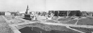 100° Panorama, Kulturforum mit Philharmonie, St. Matthäus-Kirche und Ruine „Haus des Fremdenverkehrs“ Ansicht von Süd-Westen. Berlin-Tiergarten, Sigismundstraße