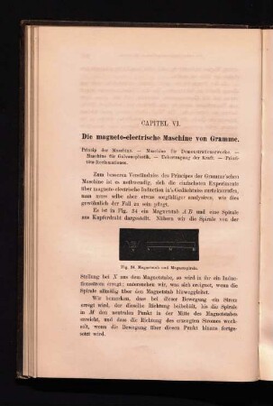 Capitel VI. Die magneto-electrische Maschine von Gramme.