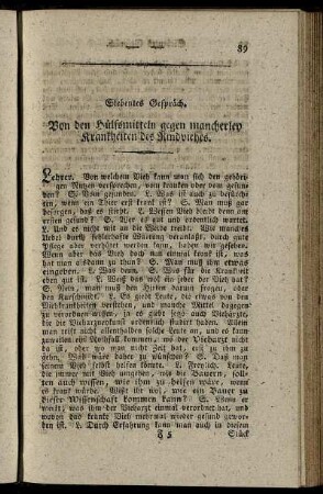 Siebentes Gespräch. Von den Hülfsmitteln gegen mancherley Krankheiten des Rindviehes