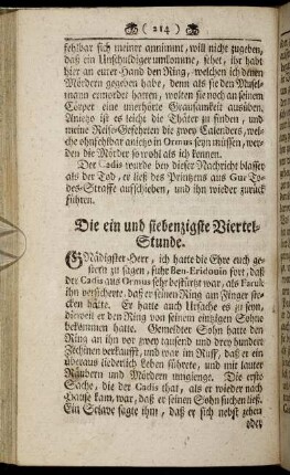 Die ein und siebenzigste Viertel-Stunde. - Die Die vier und siebenzigste und letzte Viertel-Stunde.