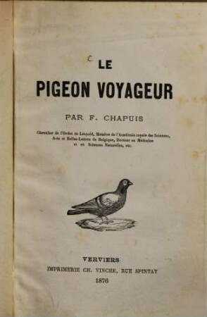 Le pigeon voyageur