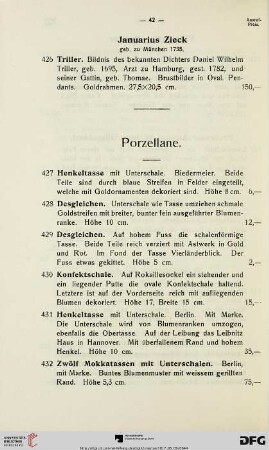 Porzellane (Nr. 427-496)