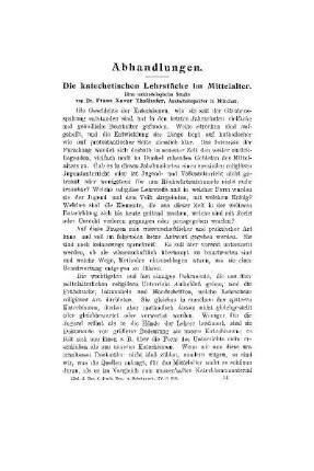 Die Katechetischen Lehrstücke im Mittelalter : eine methodologische Studie