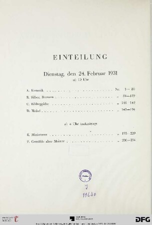 Einteilung