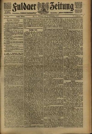 Erste Ausgabe vom Mittwoch, den 23. November 1910.