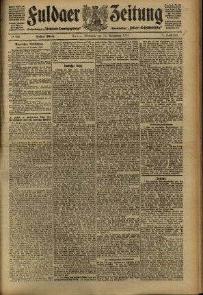 Erste Ausgabe vom Mittwoch, den 23. November 1910.
