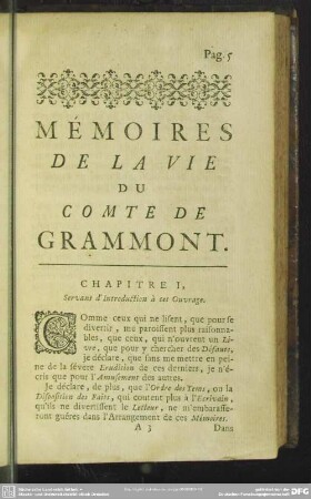 Chapitre I, Servant d' Introduction à cet Ouvrage