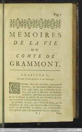 Chapitre I, Servant d' Introduction à cet Ouvrage