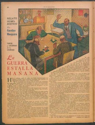 La guerra estalla mañana : Tipos y escenas de la ciudad