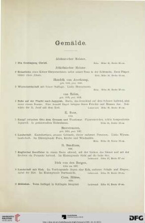 Gemälde (Nr. 1-146)