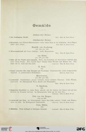 Gemälde (Nr. 1-146)