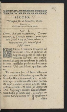 Sectio. V. Triumphus fidei ab Intercessione Christi