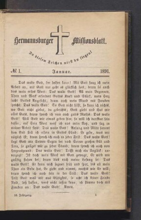 N° 1. Januar. 1891