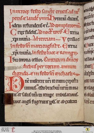 Cantica in dominicis diebus per totum annum dicenda et in festo sancti Michaelis