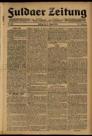 Ausgabe vom Freitag, den 08. August 1913.