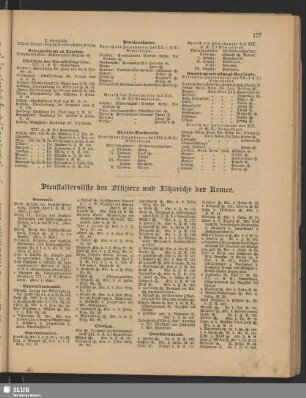 Dienstaltersliste der Offiziere und Fähnriche der Armee