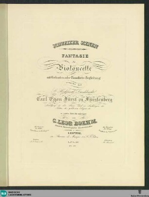Schweizer Scenen : Fantasie für Violoncelle mit Orchester- oder Pianoforte-Begleitung