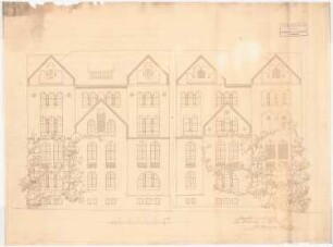 Paulus-Kirche und Pfarrhaus, Friedenshütte: Pfarrhaus (?), Fassade 1:50