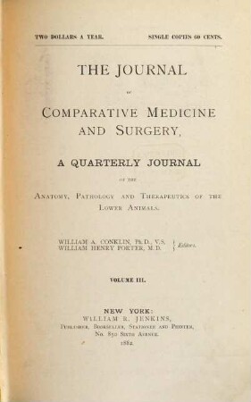 The Journal of comparative medicine and surgery. 3. 1882