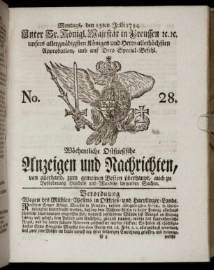 No. 28. Montags, den 15ten Julii, 1754.