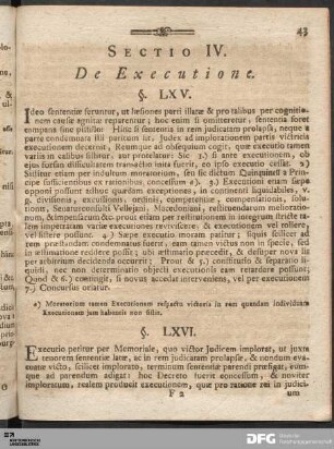 Sectio IV. De Executione.